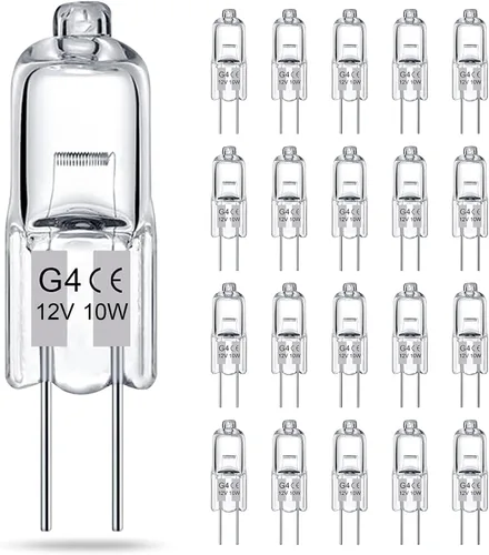 Miniatura 8 de TAIYALOO Bombilla G4, paquete de 12 bombillas halógenas de 2 pines de 12 V 10 W, T3 JC tipo G4 de repuesto para luz de disco debajo del gabinete