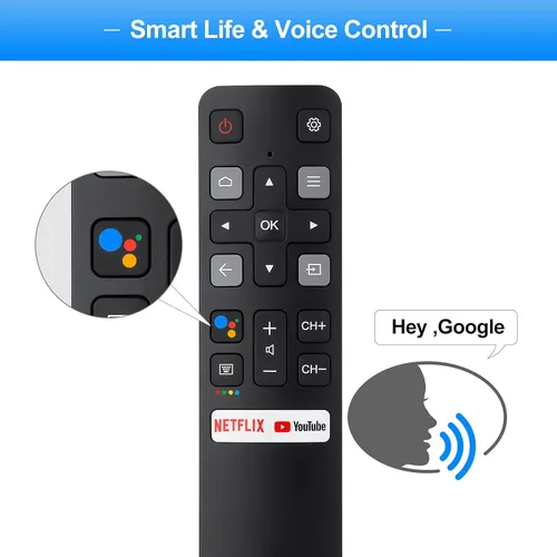Miniatura 8 de Reemplazo de voz para control remoto TCL-Android-TV, nuevo control remoto RC802V actualizado para televisores inteligentes TCL con función de voz