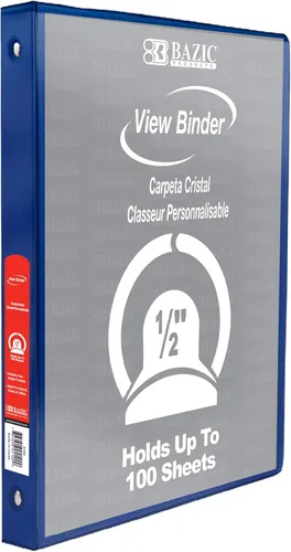Miniatura 30 de BAZIC Products Carpeta organizadora de 3 anillas de 1/2 pulgada con vista económica, color negro, anillo redondo, capacidad para 100 hojas de papel