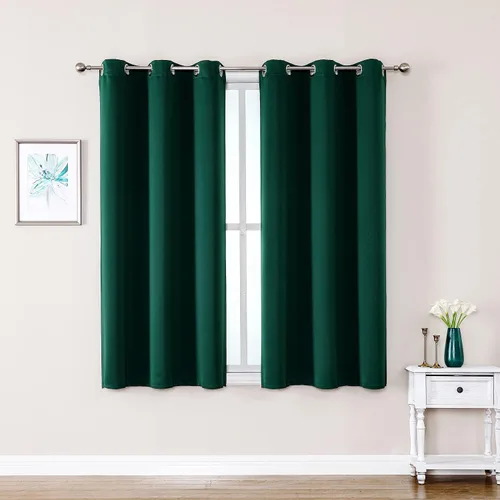 Miniatura 61 de ChrisDowa - Cortinas de cenefa pequeñas para cocina, cortinas cortas con ojales y aislamiento térmico para oscurecer la sala y habitación