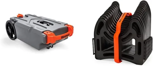 Camco Rhino Tanque portátil para casa rodante | Transporta residuos de cámper o remolque | Soporte de manguera de alcantarillado Sidewinder y de 21