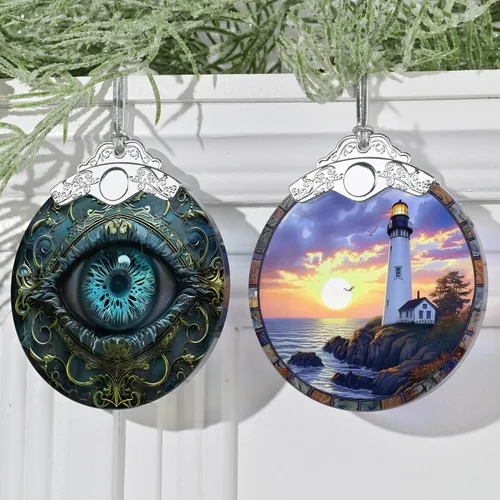 Miniatura 4 de Decoración navideña de vidrio emplomado de 3 pulgadas, adornos navideños, reliquia familiar, intercambio de regalos, idea de regalo, presente