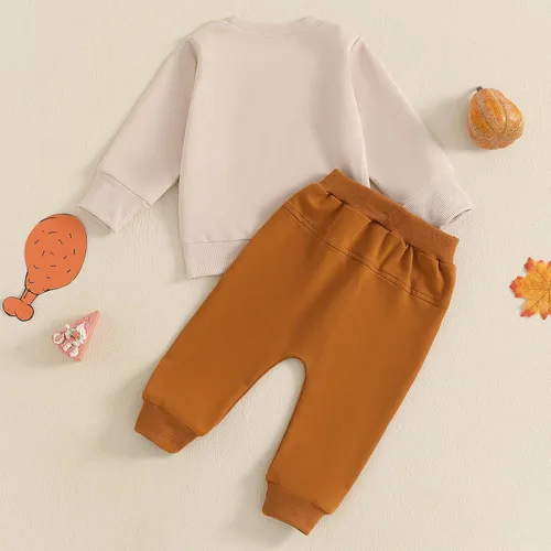 Miniatura 116 de Adobabirl Conjunto de sudadera y pantalones de Halloween para bebé, sudadera y pantalones con parche de calabaza para Halloween, otoño, ropa de bebé