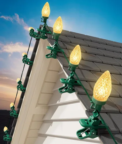 Miniatura 10 de Brightown Luces LED de Navidad C9 para Exteriores, 99 Pies 150 Luces LED C9 en Cadena con 150 Clips de Resorte, Luces de Árbol de Navidad Varios