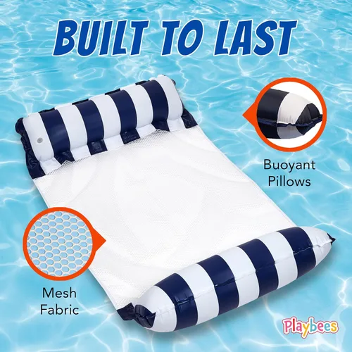 Miniatura 5 de Hammock Pool Float Blue Multi-Purpose Inflatable Water Pool Floats Fun Pool Float Lounger for Adults and Kids Variation