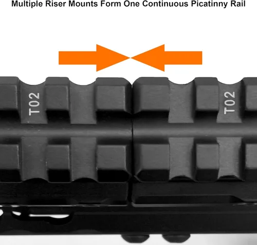 Miniatura 7 de Leapers MT-RSX5S Inc., UTG Super Slim Picatinny Riser Mount, 1/2" de altura, 3 ranuras, negro