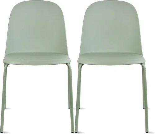 Miniatura 23 de 2xhome Silla de comedor moderna apilable sin brazos Asiento de plástico con patas de metal Uso en interiores o exteriores Patio de cocina