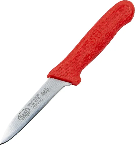 Miniatura 3 de Cuchillo de pelar de grado comercial Winco de 8,2 cm, rojo (paquete de 2)