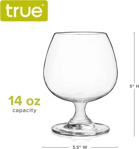 Miniatura 3 de True Snifter, conjunto de 4 juegos de vidrio de licor, 14 oz / 414 ml
