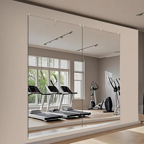 Miniatura 7 de JAMBALAY Espejo de cristal templado para el gimnasio en casa, 2 piezas de 48 x 30 pulgadas, espejos grandes de cuerpo completo HD para baile, yoga