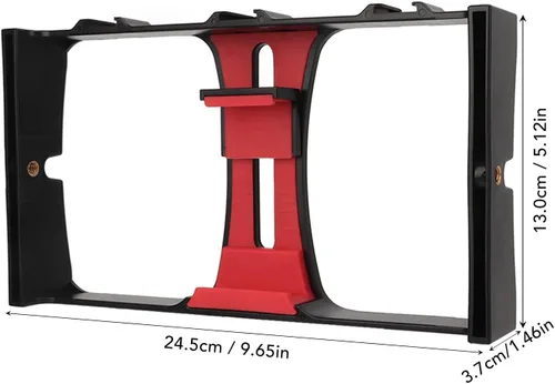Miniatura 5 de Jaula para cámara de video para teléfono celular, portátil, estabilizador de video, agarre de jaula de video para teléfono con soporte de zapata