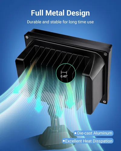 Miniatura 4 de DEWENWILS Paquete de 2 focos LED de 65 W para exteriores, luces de seguridad superbrillantes de 6670 LM controladas por interruptor, IP65 Negro-65