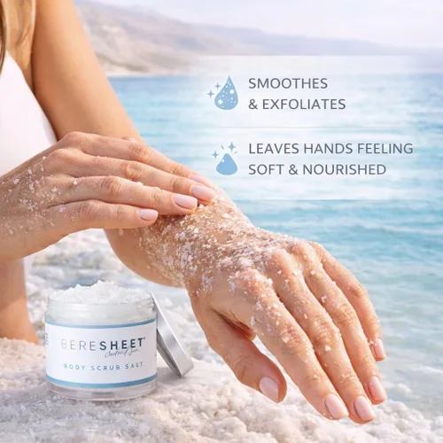 Miniatura 4 de Exfoliante corporal de sal – Exfoliante natural e hidratante con minerales del Mar Muerto y aceites naturales – Exfoliante de limpieza profunda