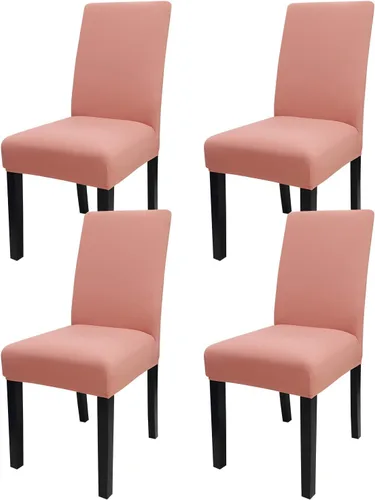 Miniatura 96 de JQinHome Juego de 8 fundas para sillas de comedor, fundas de alta elasticidad extraíbles y lavables, fundas protectoras de asiento para silla