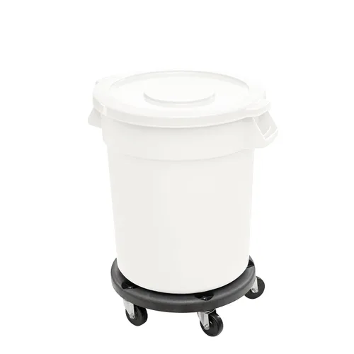 Miniatura 20 de Cubo de basura comercial redondo blanco de 32 galones y tapa, cubo de basura de cocina, cubo de basura interior, papelera duradera, bote de basura