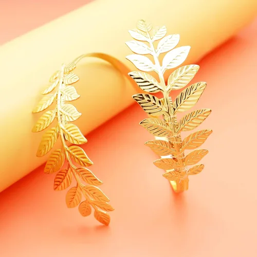 Miniatura 6 de RechicGu Romano Griego Laurel Leaf brazalete Upper Arm Cuff Armlet Festival Nupcial