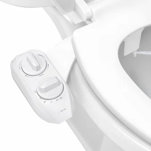 LUXE Bidet NEO 185 Plus - Accesorio de bidé no eléctrico con boquilla doble para asiento de inodoro, instalación patentada de deslizamiento,