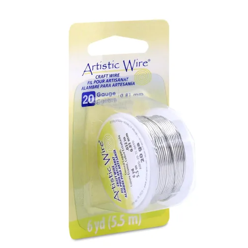 Miniatura 47 de Artistic Wire Alambre de Cobre Coloreado Plateado en Plata Resistente al Deslustre para Manualidades y Envolver Joyería, Resistente al Deslustre