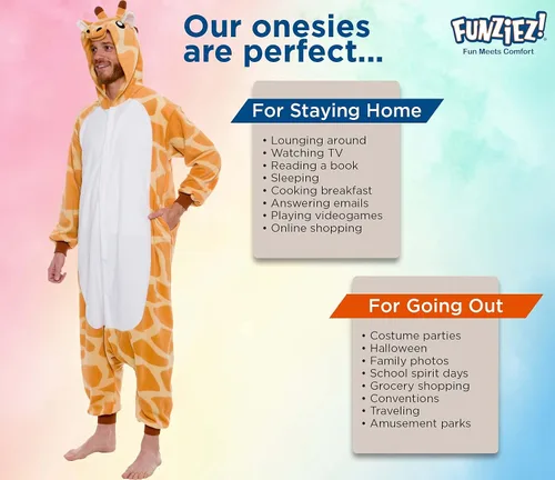 Miniatura 5 de FUNZIEZ! - Disfraz de Halloween para adultos, de animales y criaturas marinas mameluco de felpa para adultos (mujeres y hombres)
