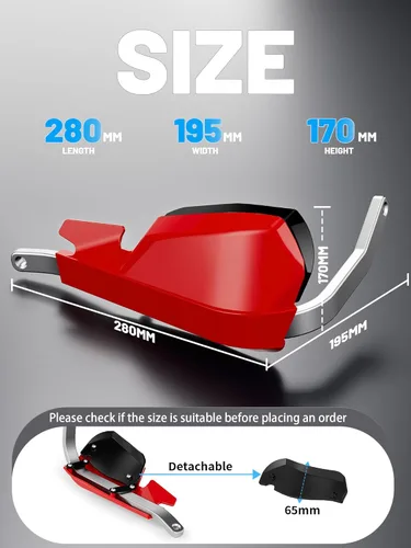Miniatura 3 de JFG RACING Paramanos Universales para Motocicleta y Bicicleta de Tierra, Paramanos de Manillar de 7/8 Pulgadas 22mm y 1 1/8 Pulgadas 28mm para Rojo
