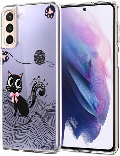 Miniatura 15 de Unov Funda para Galaxy S21, transparente con diseño, ajuste delgado, buen agarre, funda de teléfono en relieve, cubierta protectora a prueba