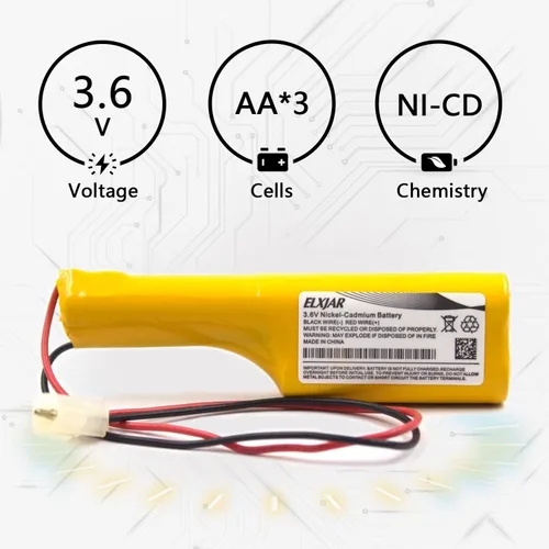 Miniatura 5 de Paquete de 2 baterías de repuesto para luces de salida/emergencia, compatible con Genlyte 52-0185, OSI OSA060AA, 420735-00, Genlyte 62-0185