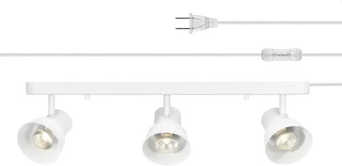 Miniatura 19 de GLOBE Electric 60024 Iluminación de riel de 3 luces con enchufe, cabezales ajustables, acabado blanco mate, 22 pulgadas, base GU10, cable de 15 pies
