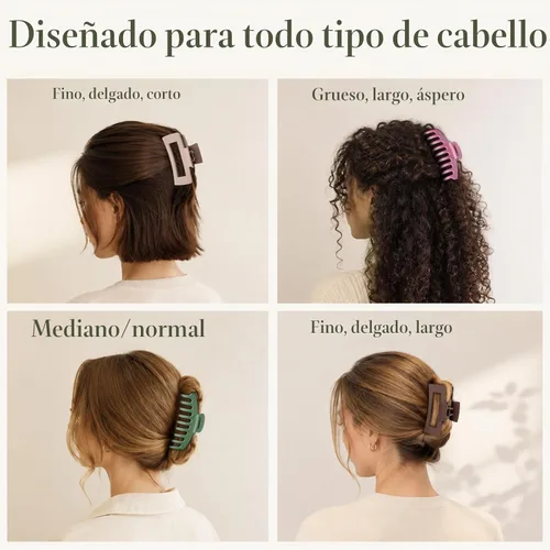 Miniatura 5 de TOCESS Paquete de 8 pinzas grandes para el cabello para mujer, pinzas grandes para cabello fino y grueso, rizado, agarre fuerte de los años 90, 4.33