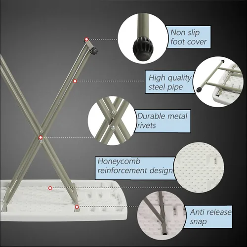 Miniatura 6 de Mesa plegable de plástico, bandeja de TV para laptop, mesa de aperitivos portátil de altura ajustable duradera para uso doméstico, picnic, fiesta