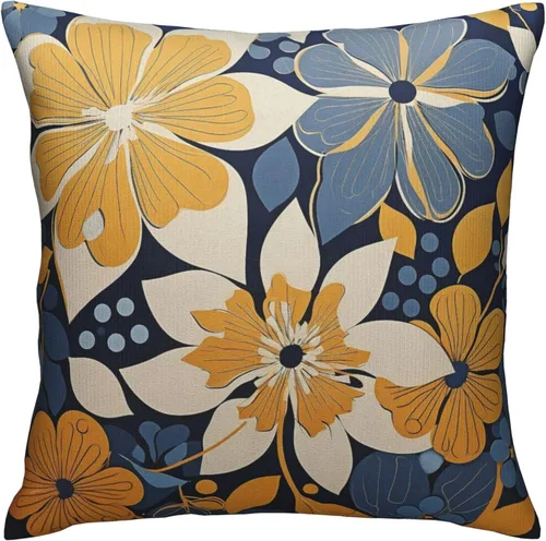 Miniatura 2 de Fundas de almohada de flores azul marino, fundas de cojín geométricas modernas, fundas de almohada decorativas para el hogar, fundas de almohada