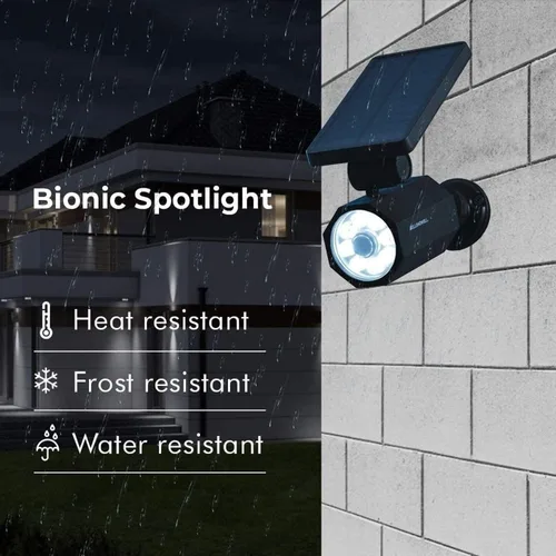 Miniatura 6 de Bell+Howell Bionic Spotlight Deluxe - Luz solar con sensor de movimiento de 25 pies, paneles solares, resistencia al agua contra las heladas, patio