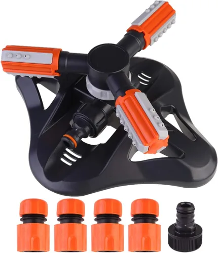 ULTECHNOVO Aspersor de césped para patio, rociadores de jardín, rociadores giratorios de 360 grados, sistema de riego de césped, rociadores