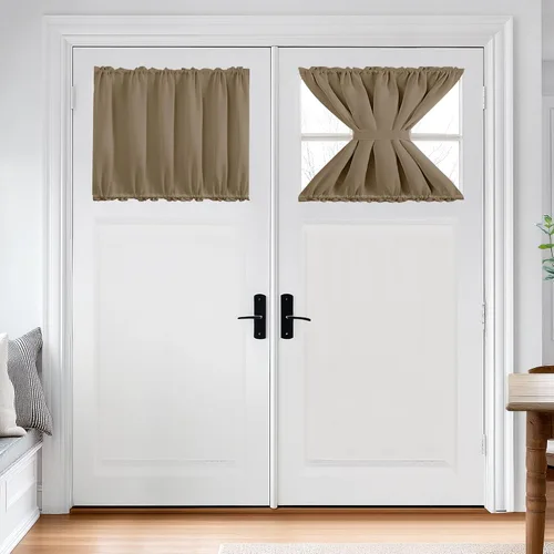 Miniatura 138 de Cortina térmica para puerta con bolsillo para barra, opacas, tratamiento de ventanas con ojales y ojales Deconovo 1 panel