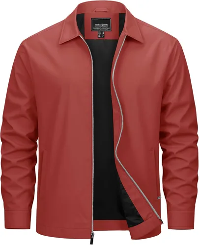 Miniatura 11 de Cotrasen Chaquetas ligeras para hombre, chaqueta cortavientos con cremallera completa, chaqueta casual cortavientos