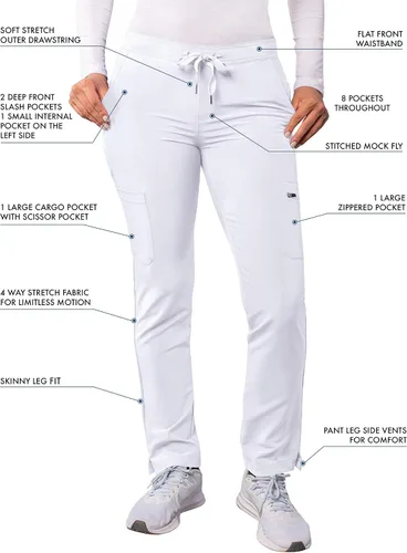 Miniatura 3 de Pantalones Adar Addition Scrubs, ropa quirúrgica, ajustados, con cordón, estilo cargo, para mujer