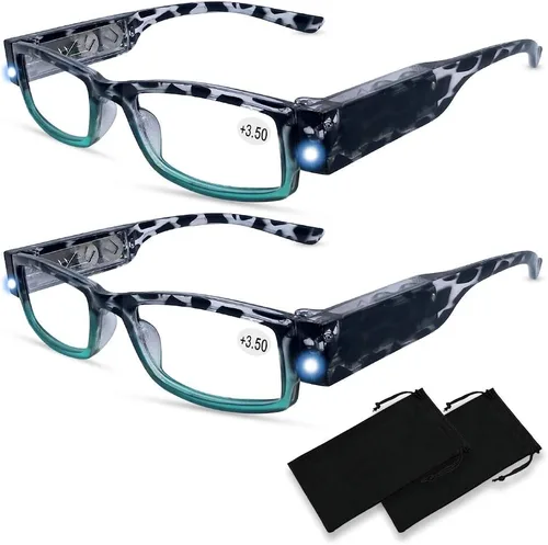 Miniatura 10 de Gafas de lectura con luz brillante lectores LED lupa iluminada lector nocturno