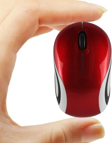 Miniatura 9 de Mini mouse inalámbrico para computadora, tamaño pequeño, portátil, compacto de viaje, USB óptico de 3 botones, 1000 DPI, mouse inalámbrico para Negro