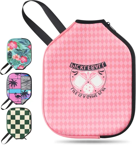 Miniatura 8 de Cubierta para Pala de Pickleball, Funda de Raqueta de Neopreno con Cremallera, 11.8" * 9.05" Cubierta de Protección para Pala de Pickleball Suave