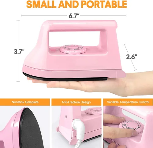 Miniatura 2 de Kit de Máquina de Prensa de Calor Portátil Mini Crafts Iron Handy con Tapete de PVC para Transferencia de Calor, Accesorios de Base de Carga