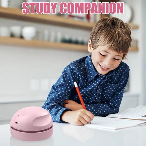 Miniatura 8 de prowithlin Aspiradora de escritorio portátil, carga USB, rosa, la mejor para limpiar polvo, migas, piano, ordenador, coche, etc.