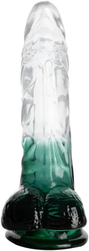 Miniatura 8 de FST Consolador realista de eje curvado, estimulación del punto G, pene con fuertes testículos de succión y diseño de venas para estimulación sexual