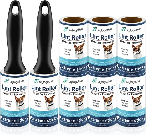 Miniatura 8 de Rodillos de pelusa para pelo de mascotas extra pegajosos, removedor de pelo de perros y gatos, rodillo de pelusa de tamaño de viaje para ropa, 2