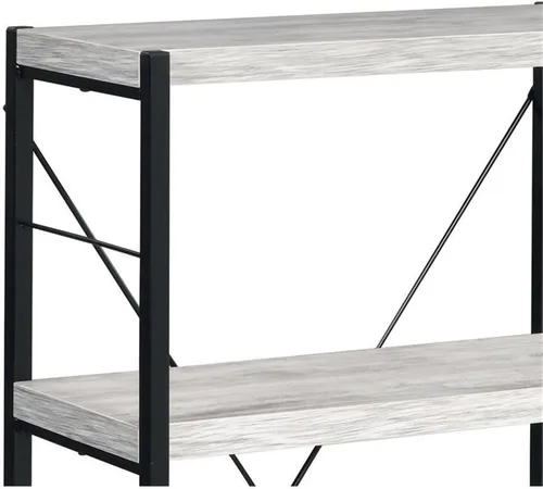 Miniatura 7 de Acme Jurgen - Estantería rectangular con 4 estantes de madera, color blanco antiguo y negro