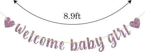 Miniatura 5 de Cartel de bienvenida para bebé niña, decoración de baby shower, fiesta de revelación de género, suministros de decoración para fiesta de primer