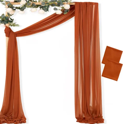 Miniatura 47 de MLMC 1 panel de tela para arco de boda azul bebé, 29 x 20 pies, cortinas de gasa extralargas transparentes de 6.6 yardas, paneles de cortinas
