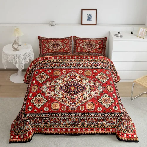 Miniatura 20 de Erosebridal Juego de edredón exótico tamaño individual, ropa de cama tribal, estadounidense, suroeste, étnico, bohemio, abstracto, geométrico, juego