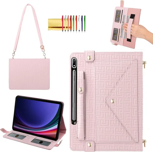 Miniatura 82 de Bolso Funda para Samsung Galaxy Tab S10 FE/S9 FE 10.9"/S9/S8/S7 11", Techcircle Folio con Soporte Cruzado, Billetera con Ranura para Lápiz S Pen