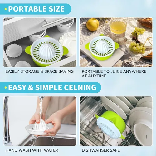 Miniatura 7 de Exprimidor de cítricos, exprimidor de limón, fruta naranja, exprimidores manuales de mano con boquilla de vertido, 8.5 fl oz