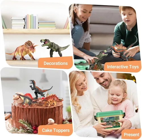 Miniatura 6 de OENUX Juguetes de dinosaurio para niños de 3 a 5 años, 12 piezas realistas de dinosaurios jurásicos con folleto educativo, dinosaurio de plástico