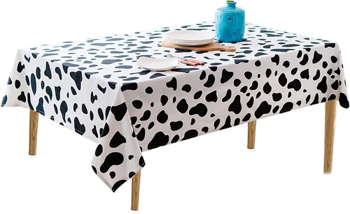 Miniatura 6 de Yansanido 2 manteles desechables de plástico con estampado de vaca en blanco y negro, mantel de 108 x 54 pulgadas, para fiesta, baile y picnic Rayas